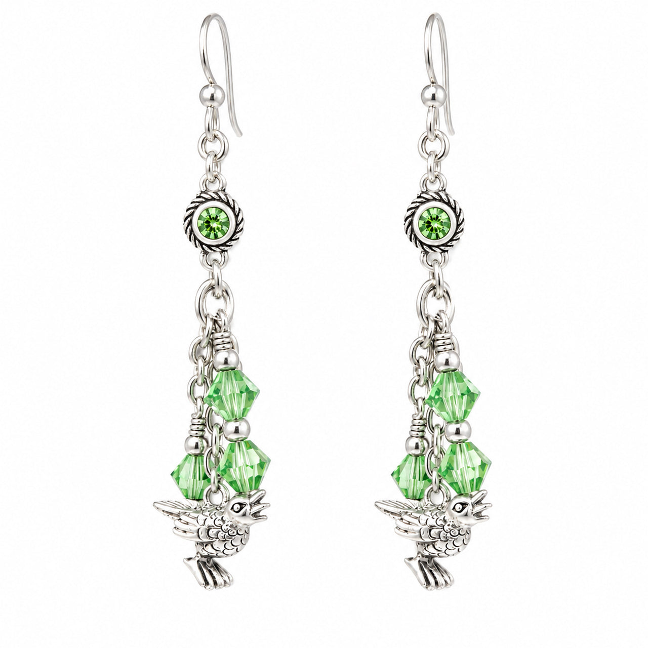 12 Days of Christmas Earrings, 4th Day, Four Calling Birds