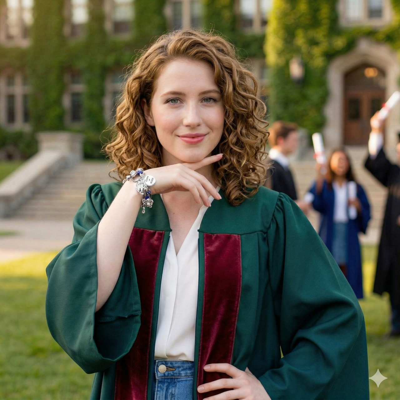 Personalized Graduation Birthstone Charm Bracelet 2026 with Do Not Follow Engraved Quote, Graduate Name, Diploma Charm and Birthstone Crystal