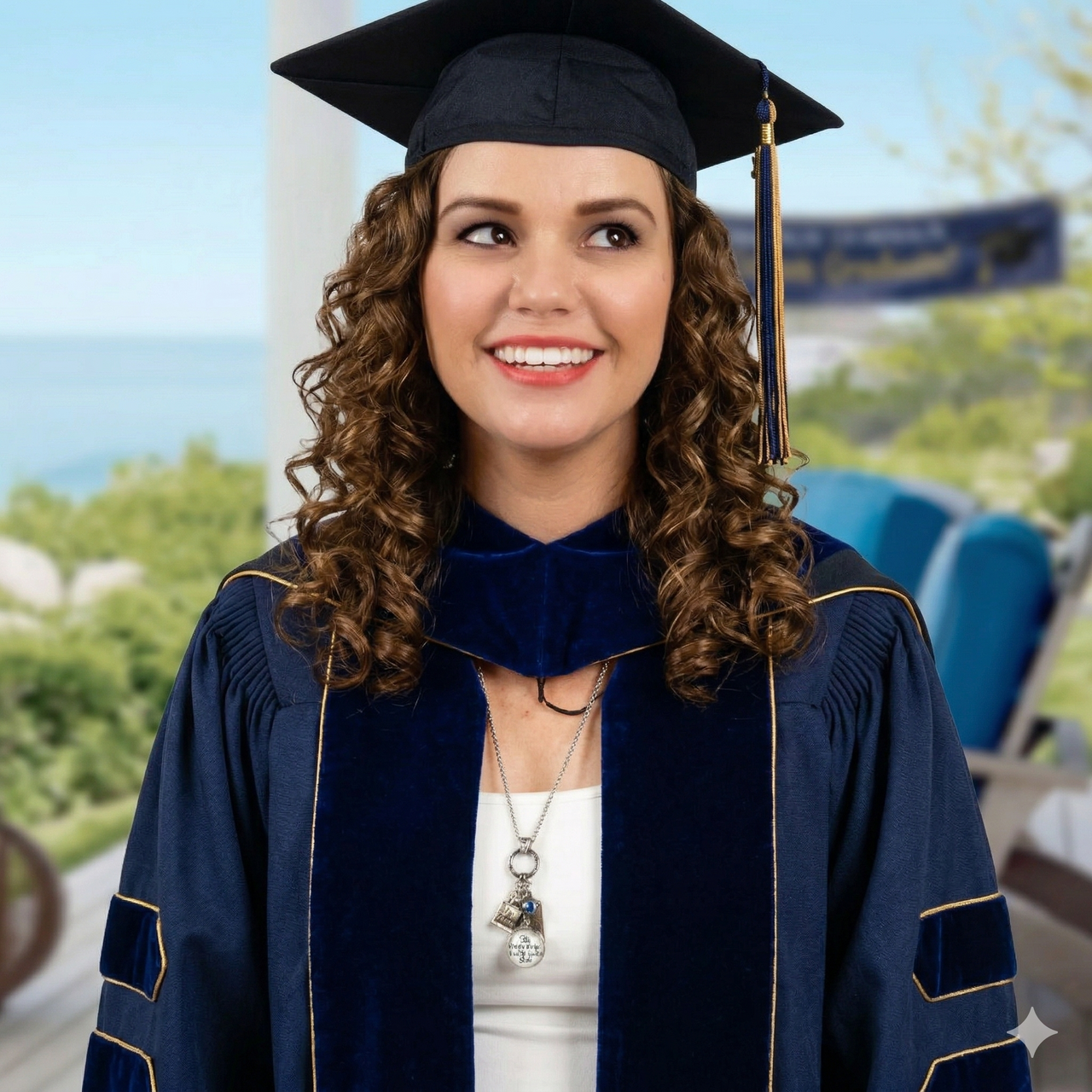 Graduation Necklace 2026 with Dream Big Engraved Heart, Class of 2026 Pendant, Graduate Name, Birthstone Crystal, Diploma and Cap Charms