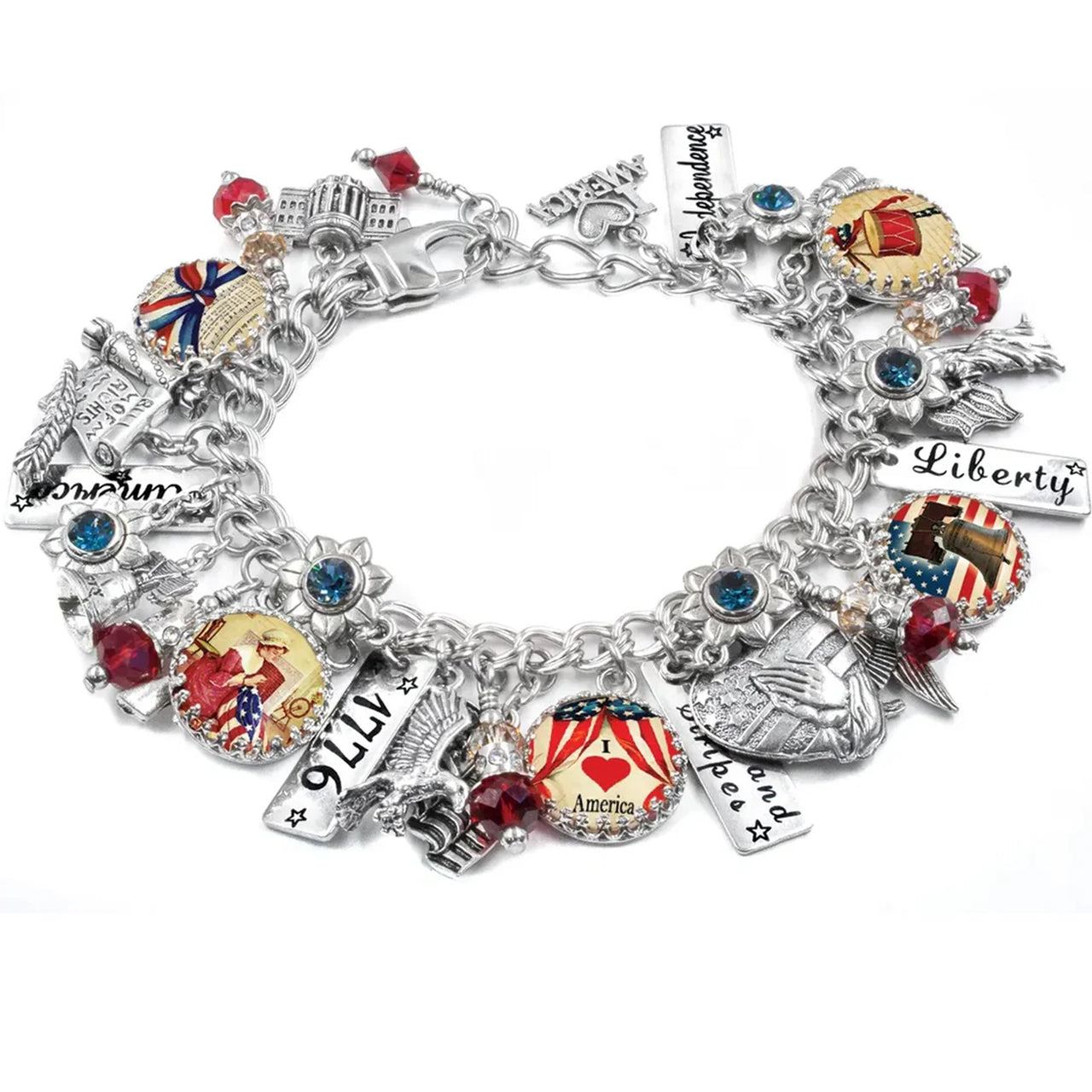 USA and 4th of July America the Beautiful Patriotic Bracelet