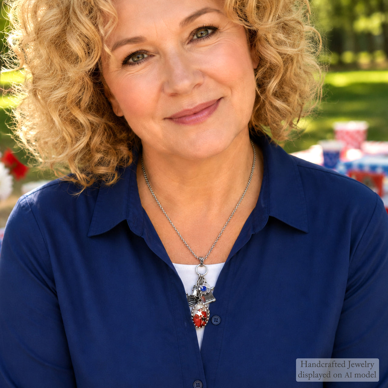 Americana Charm Necklace for Women Who Love Nostalgic Fourth of July Style