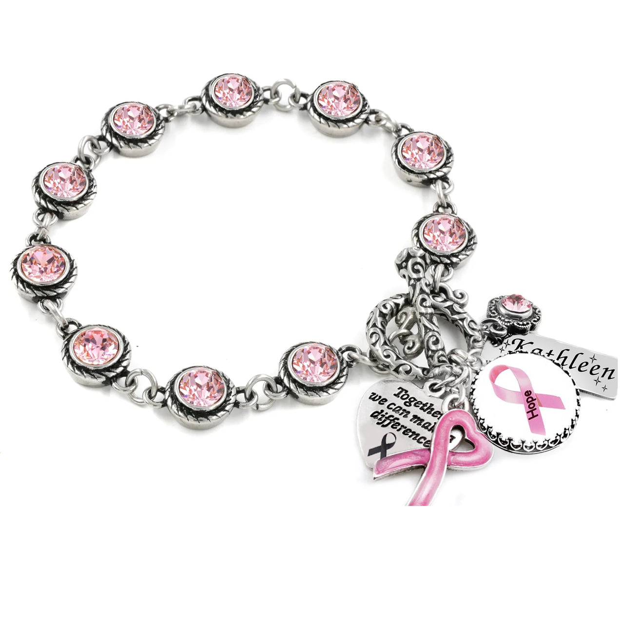 Breast Cancer Awareness Crystal Bracelet