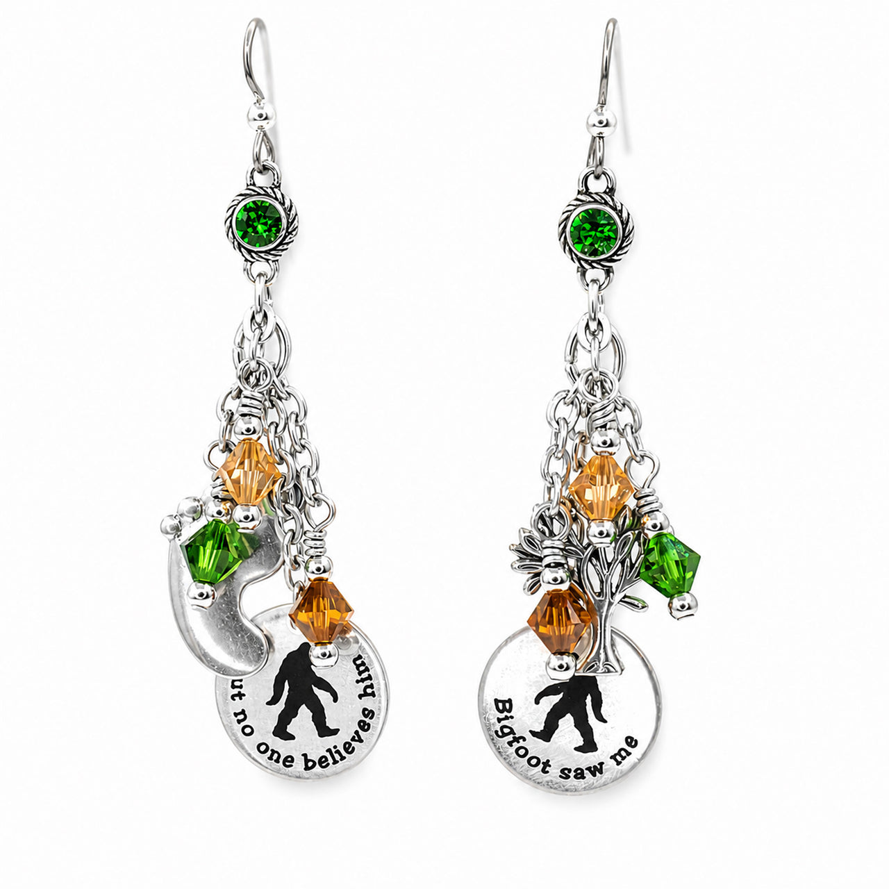 Sasquatch Charm Earrings - Bigfoot Halloween Jewelry