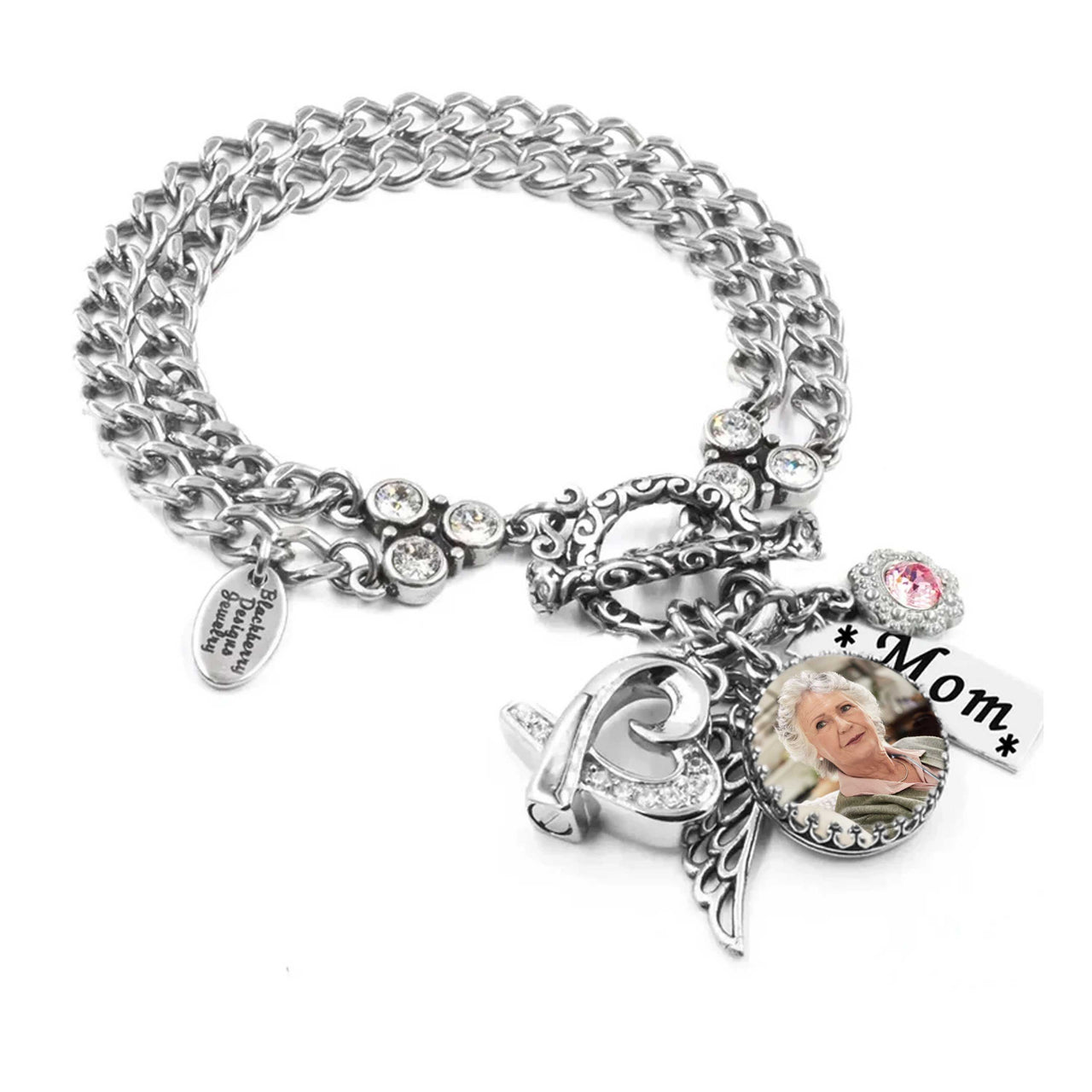Memorial Photo Bracelet with Cremation Urn