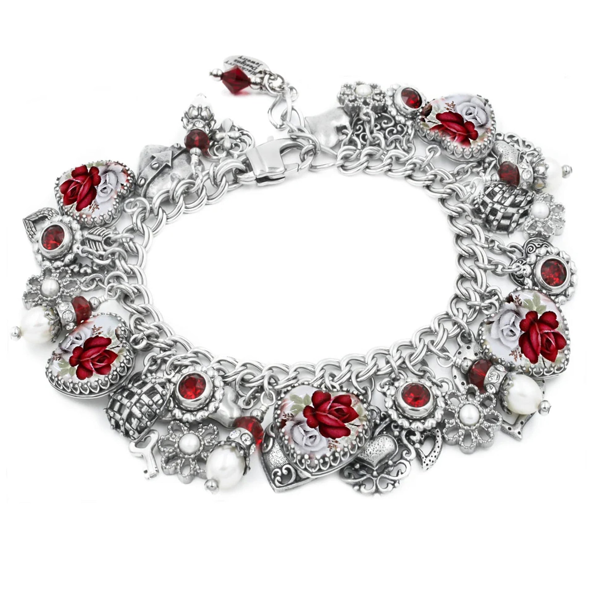 pearl bracelet red roses