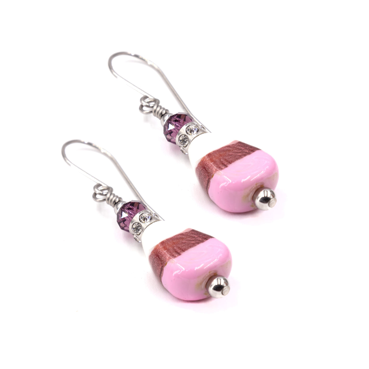 Pink Candy Corn Earrings