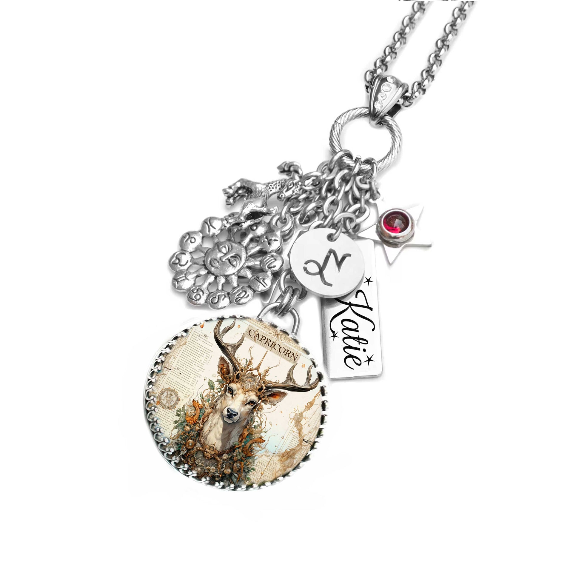 capricorn zodiac necklace