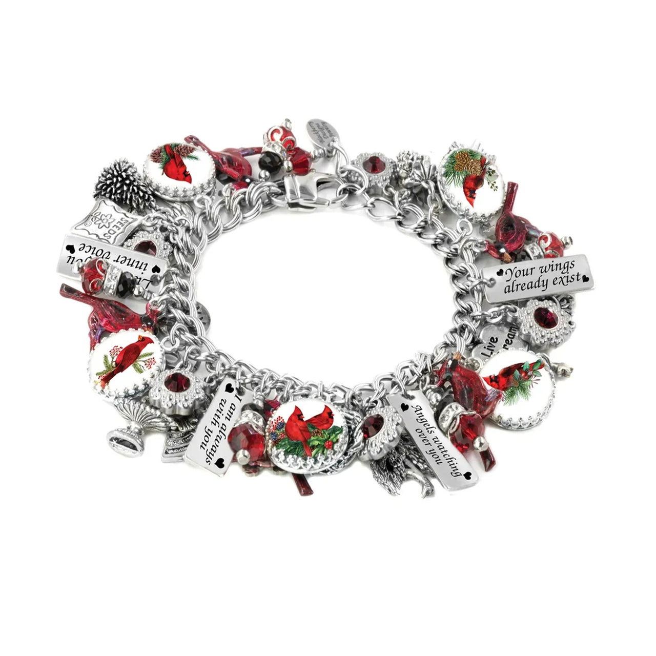 Cardinal Memorial Bracelet – Hand-Painted Spiritual Jewelry