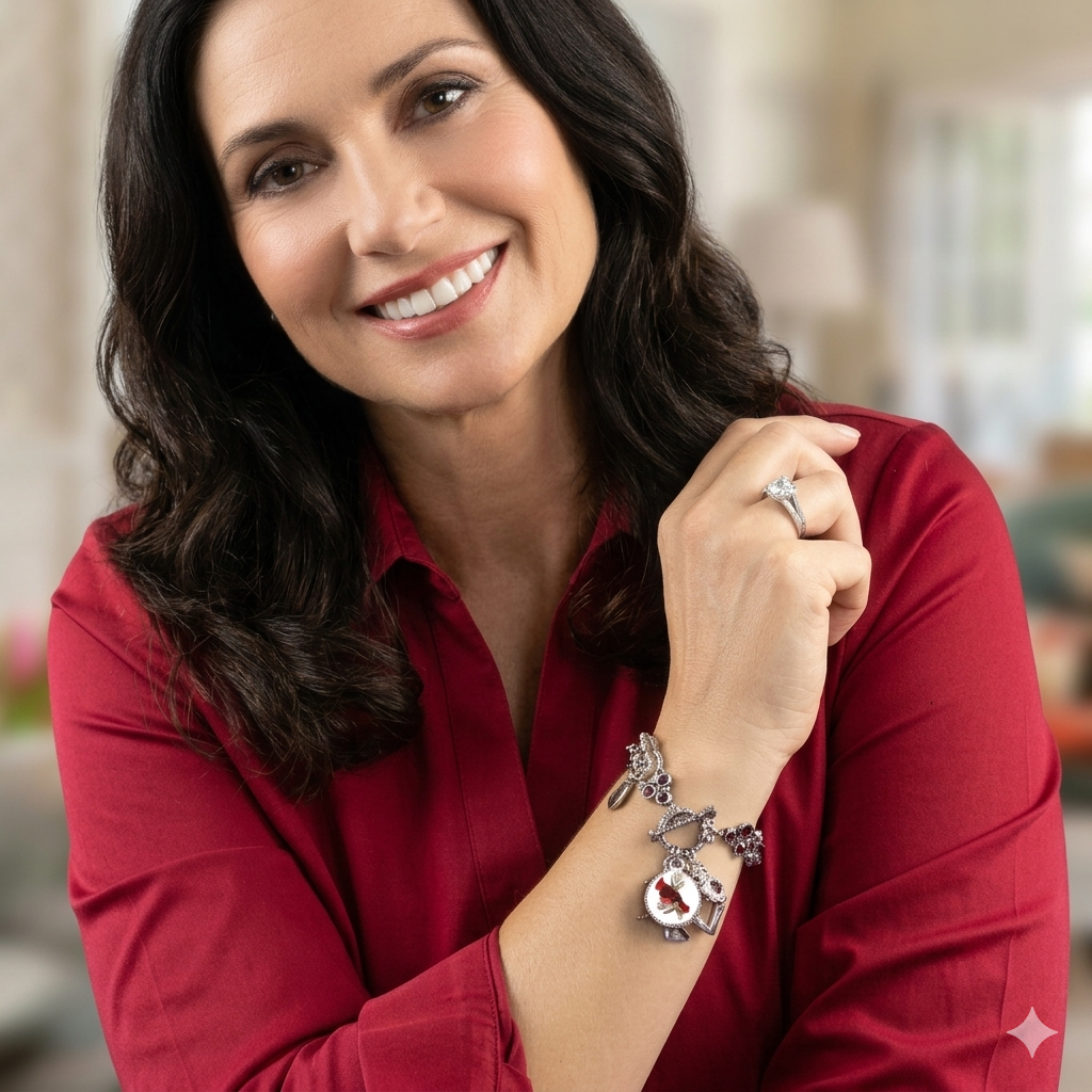Silver Cardinal Charm Bracelet – Hand-Painted Spiritual Jewelry