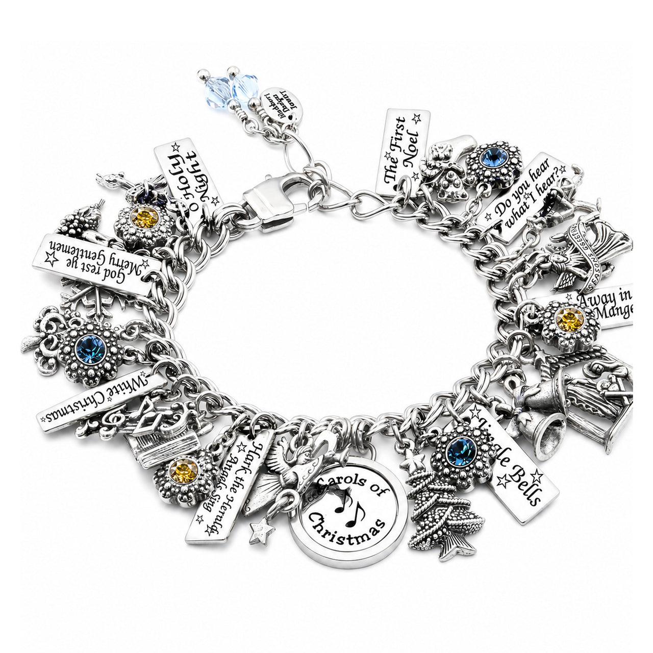 Christmas Music Charm Bracelet with Holiday Carols