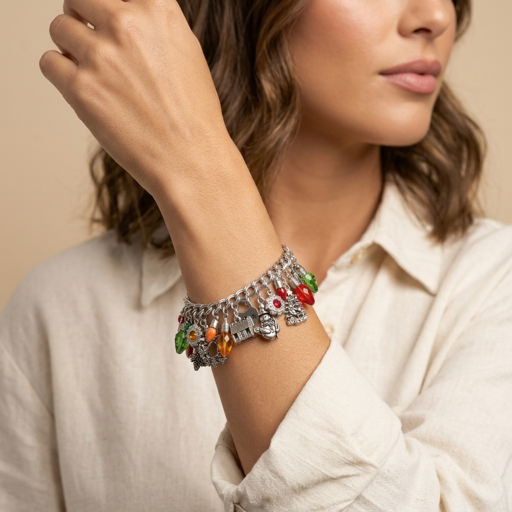 Christmas Lights Charm Bracelet
