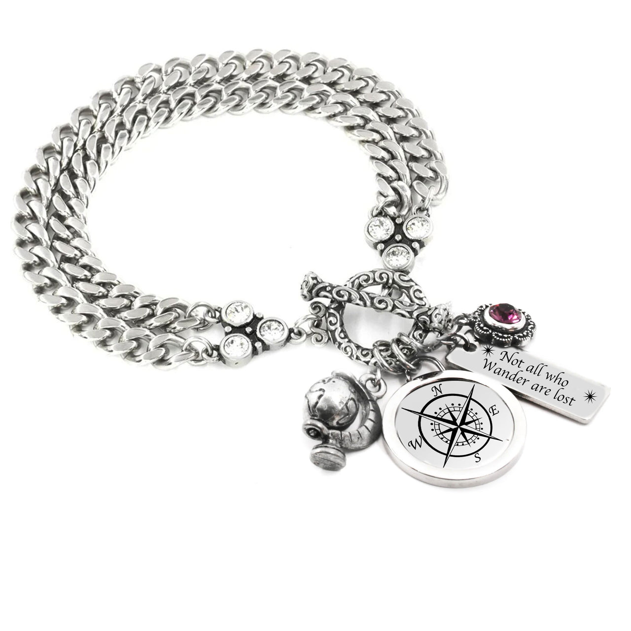 compass charm bracelet