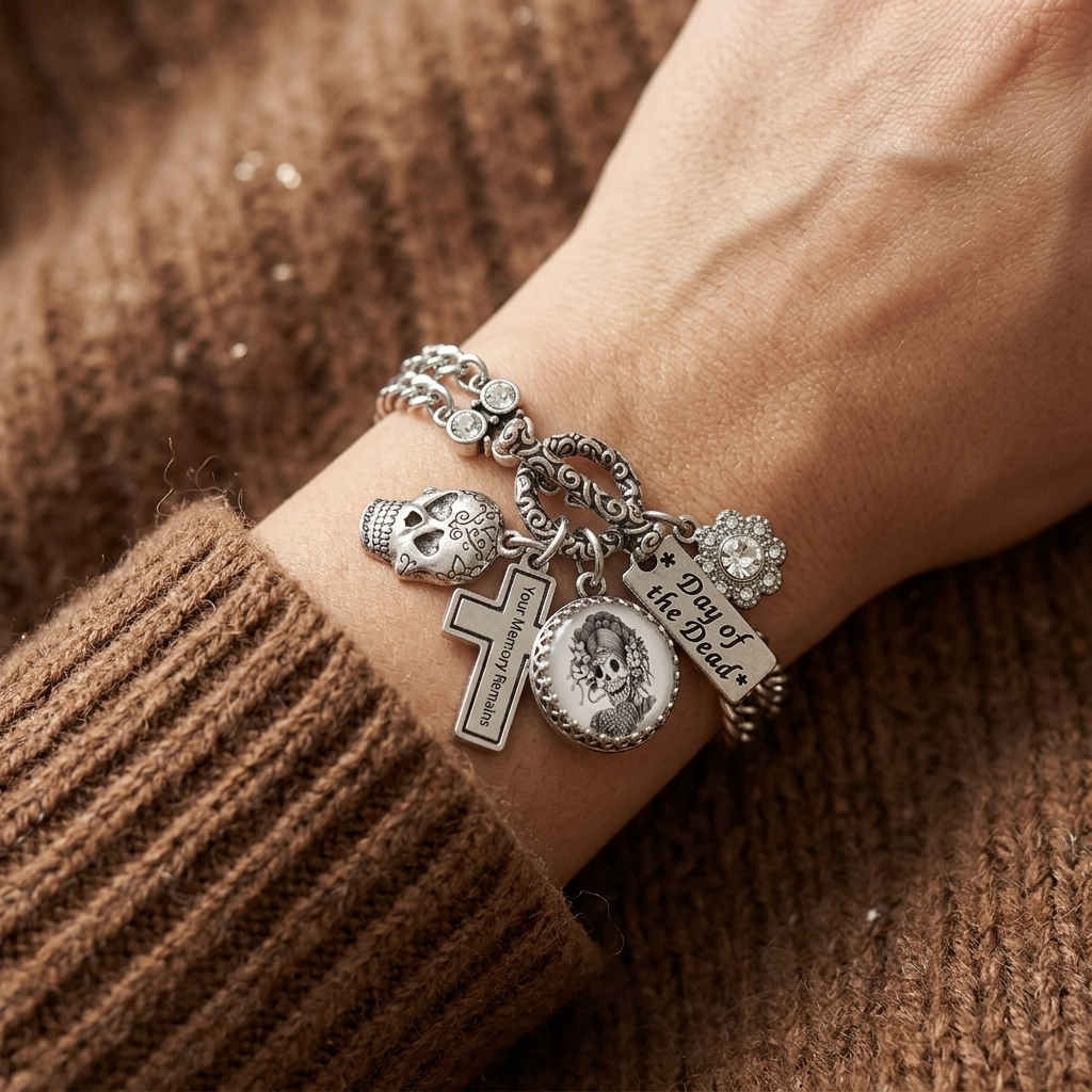 Day of the Dead Bracelet – Sugar Skull Jewelry with Katrina Charm