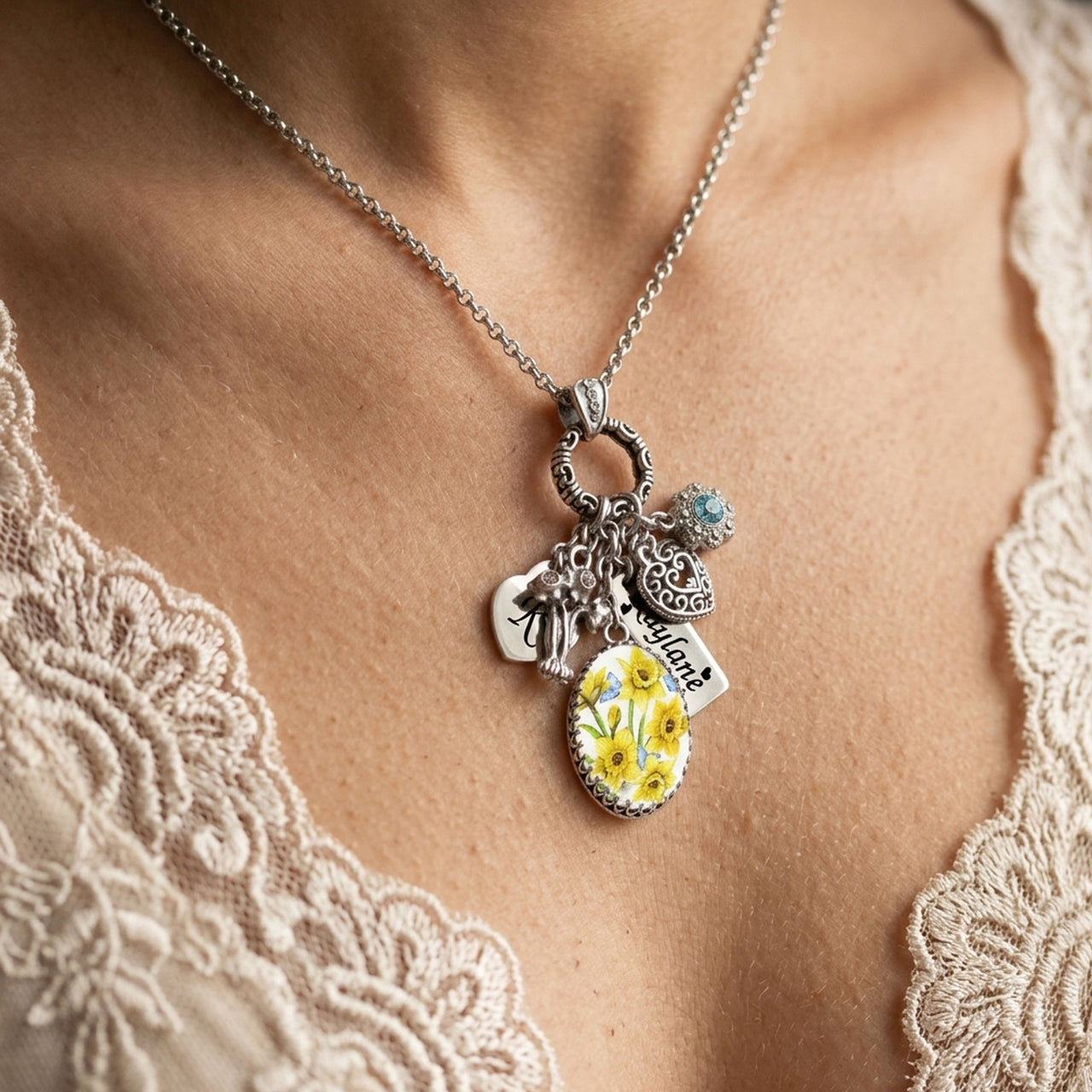 March Birthday Flower Necklace – Personalized Jewelry