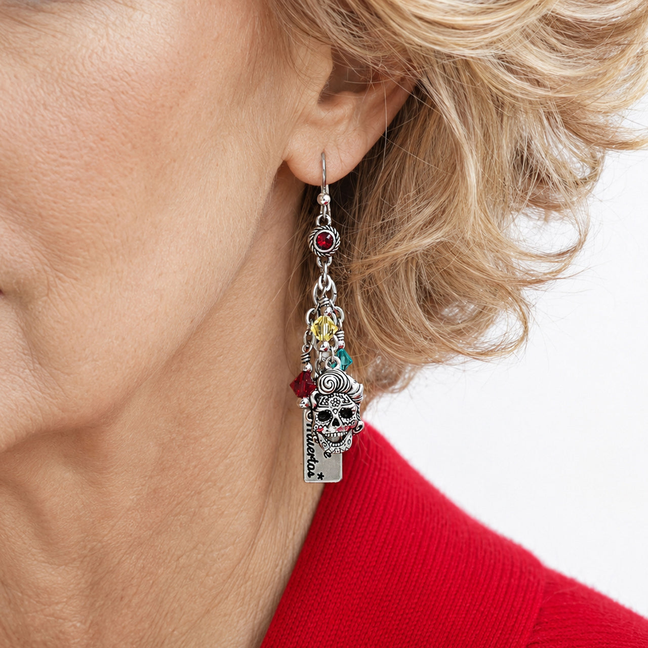 Sugar Skull Earrings, Day of the Dead Jewelry
