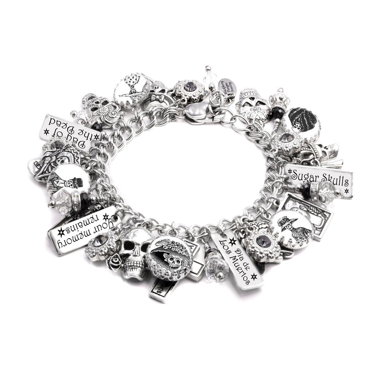 Day of the Dead Bracelet Vintage Sugar Skull Dia de los Muertos