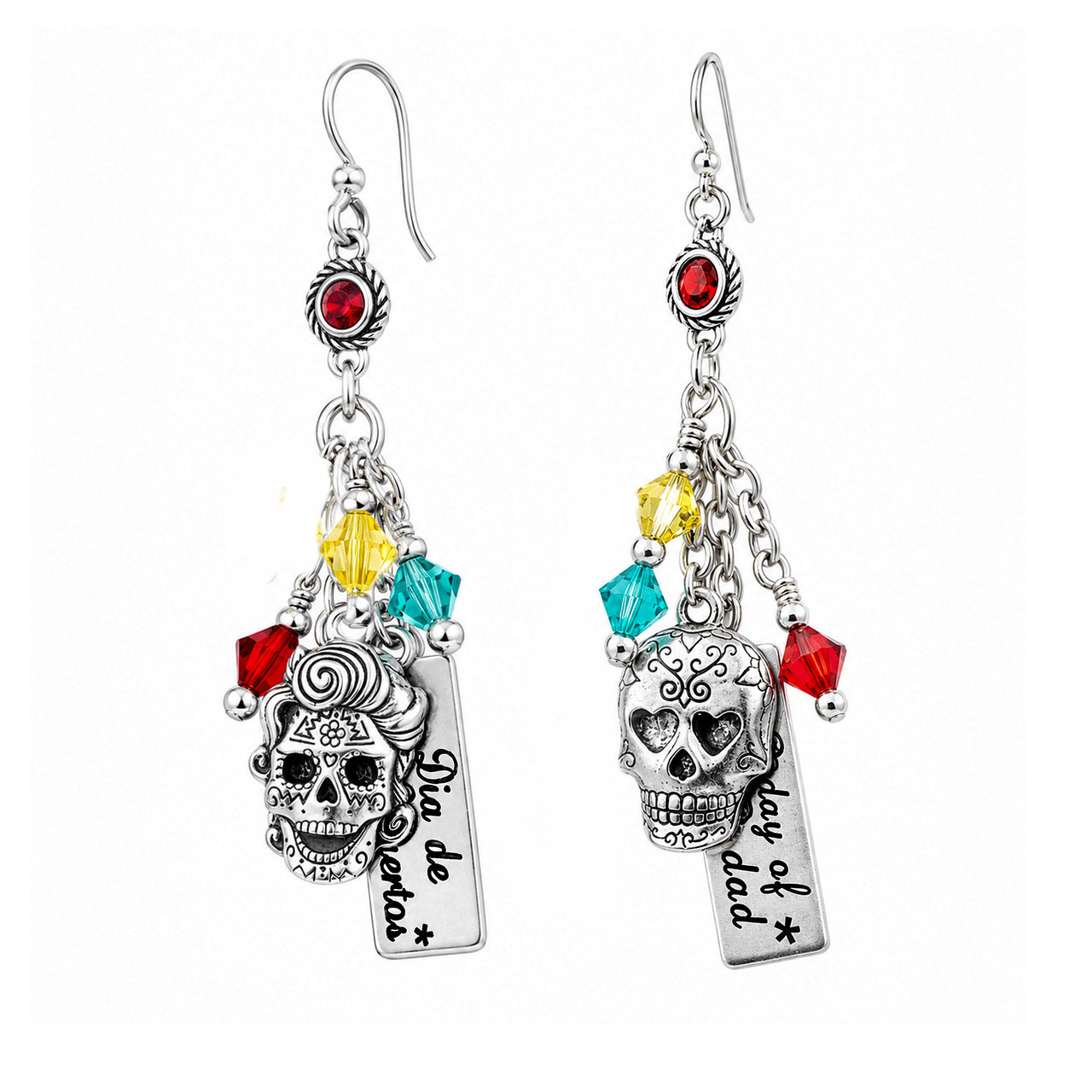 Sugar Skull Earrings, Day of the Dead Jewelry
