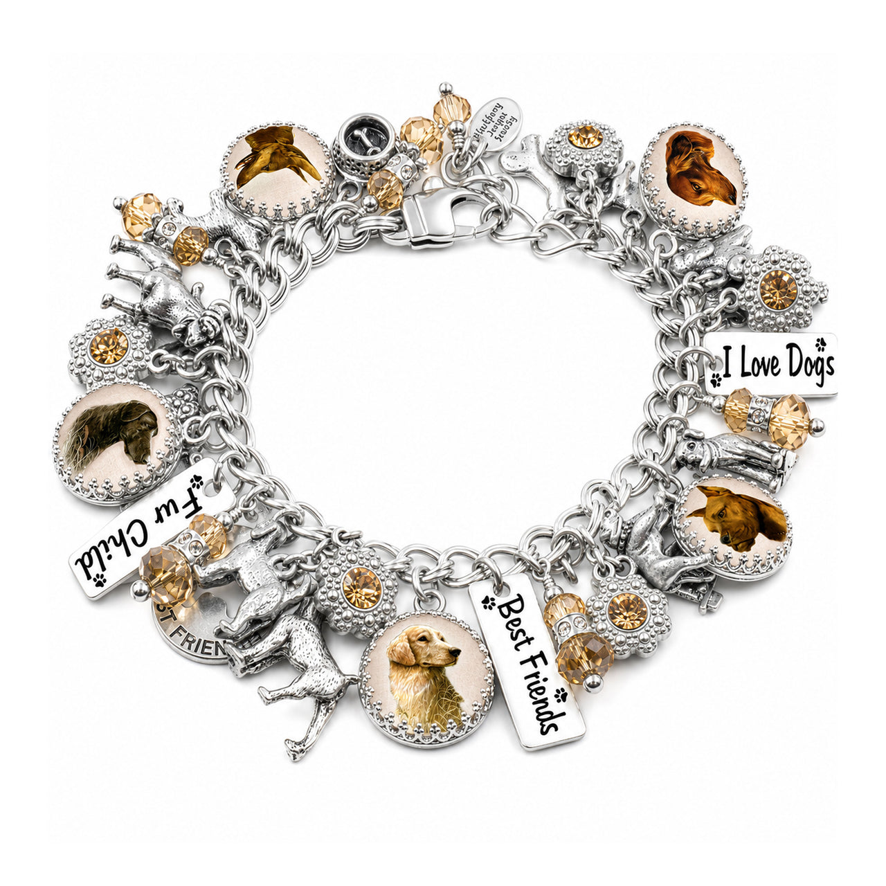 Personalized Dog Bracelet Custom Pet Photos Engraved Names