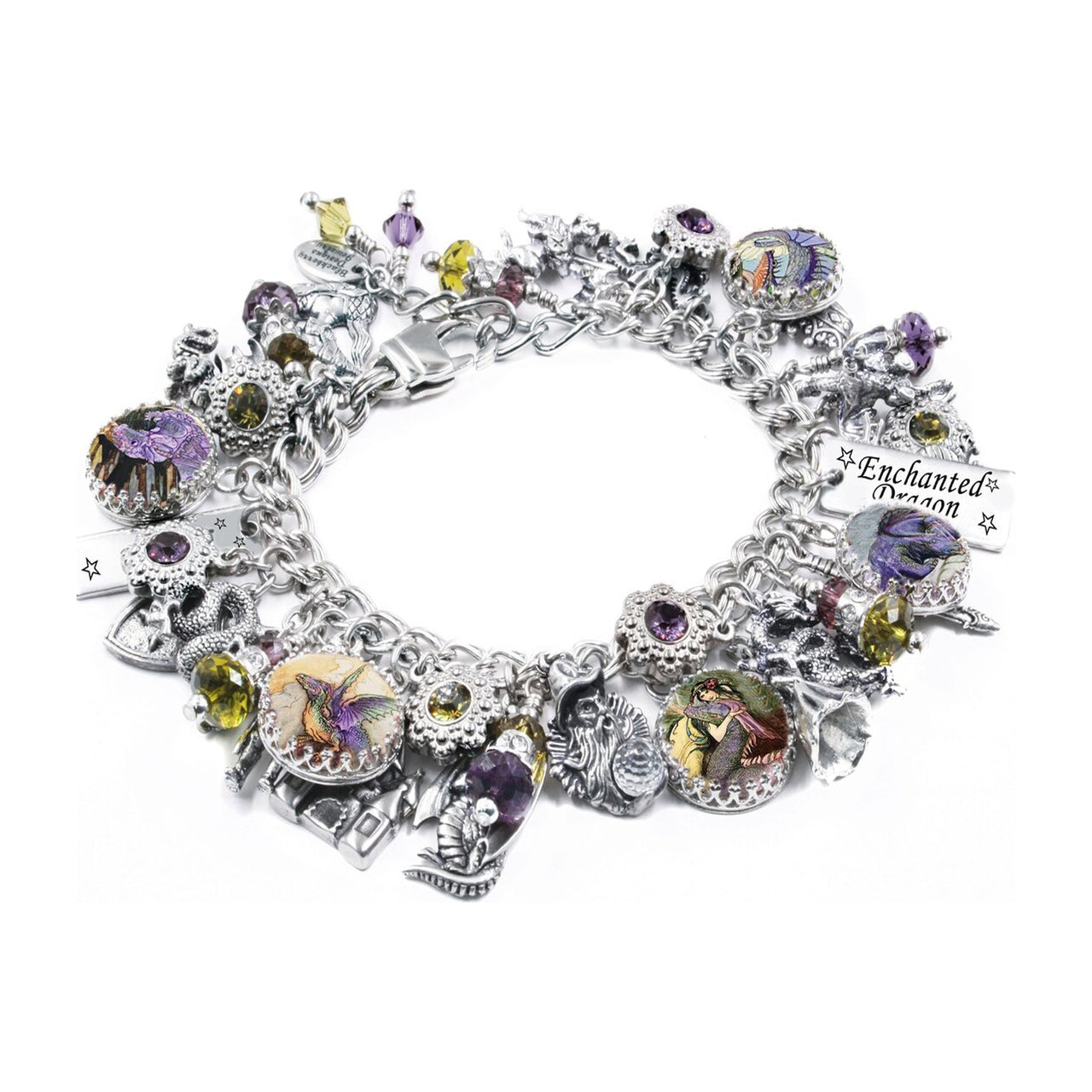 Enchanted Dragon Charm Bracelet Handcrafted Gothic Fantasy Gift