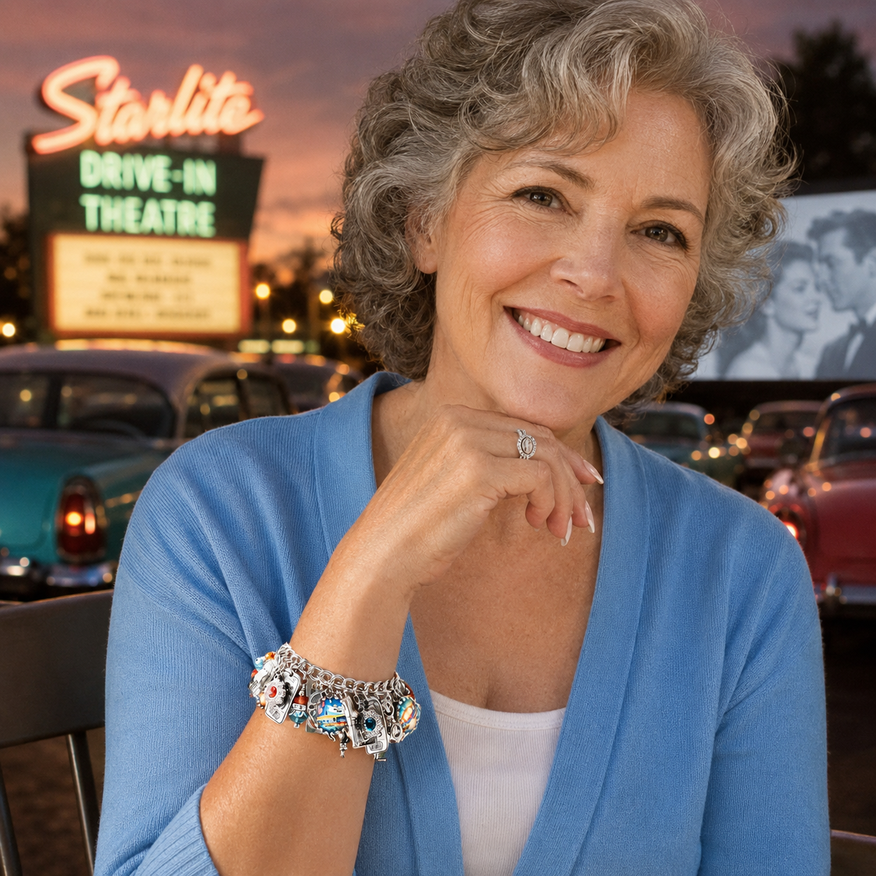 Drive-In Movie Charm Bracelet – Retro 1950s Jewelry