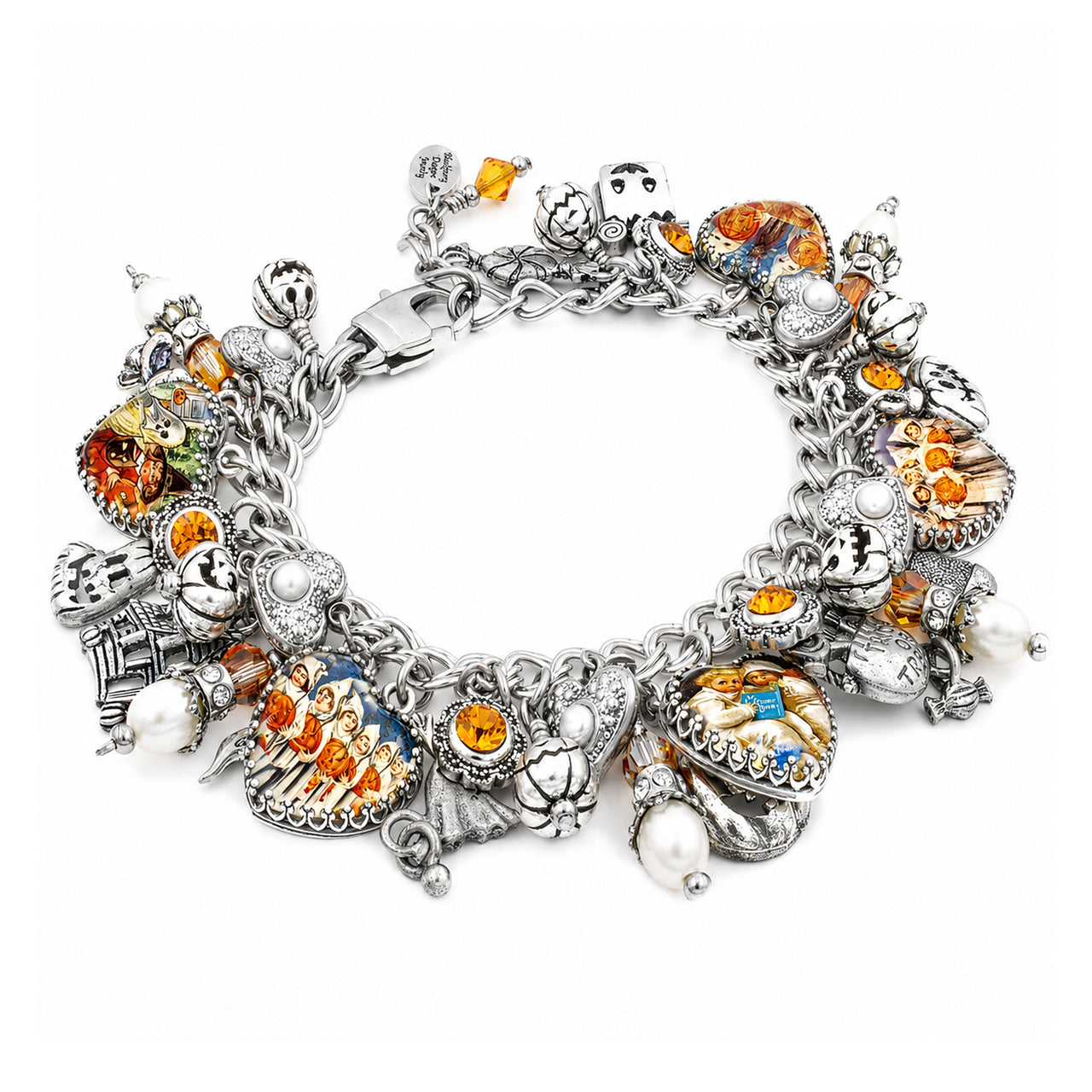 Pumpkins & Ghosts Halloween Pearl Bracelet