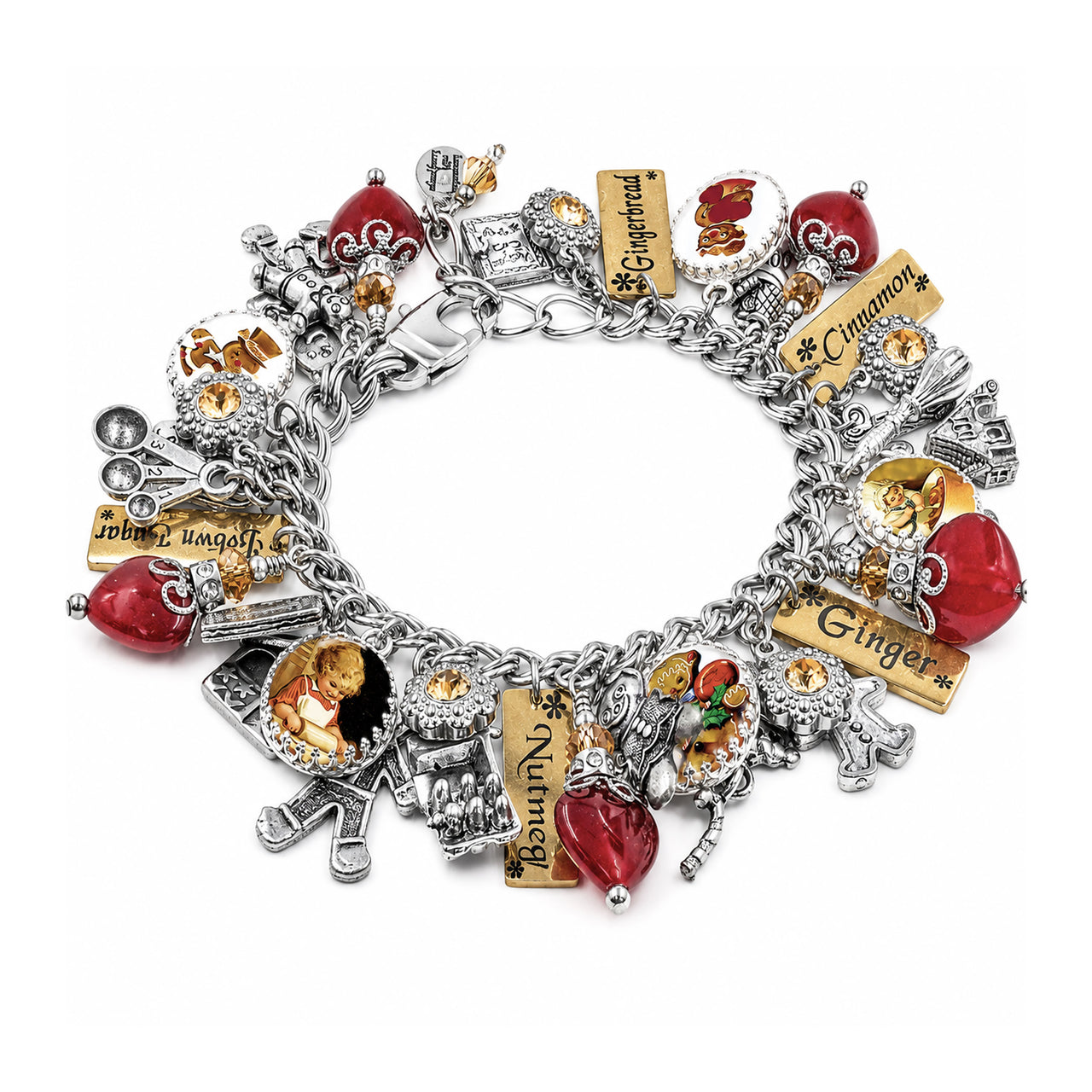 Red Heart Gingerbread Man Bracelet