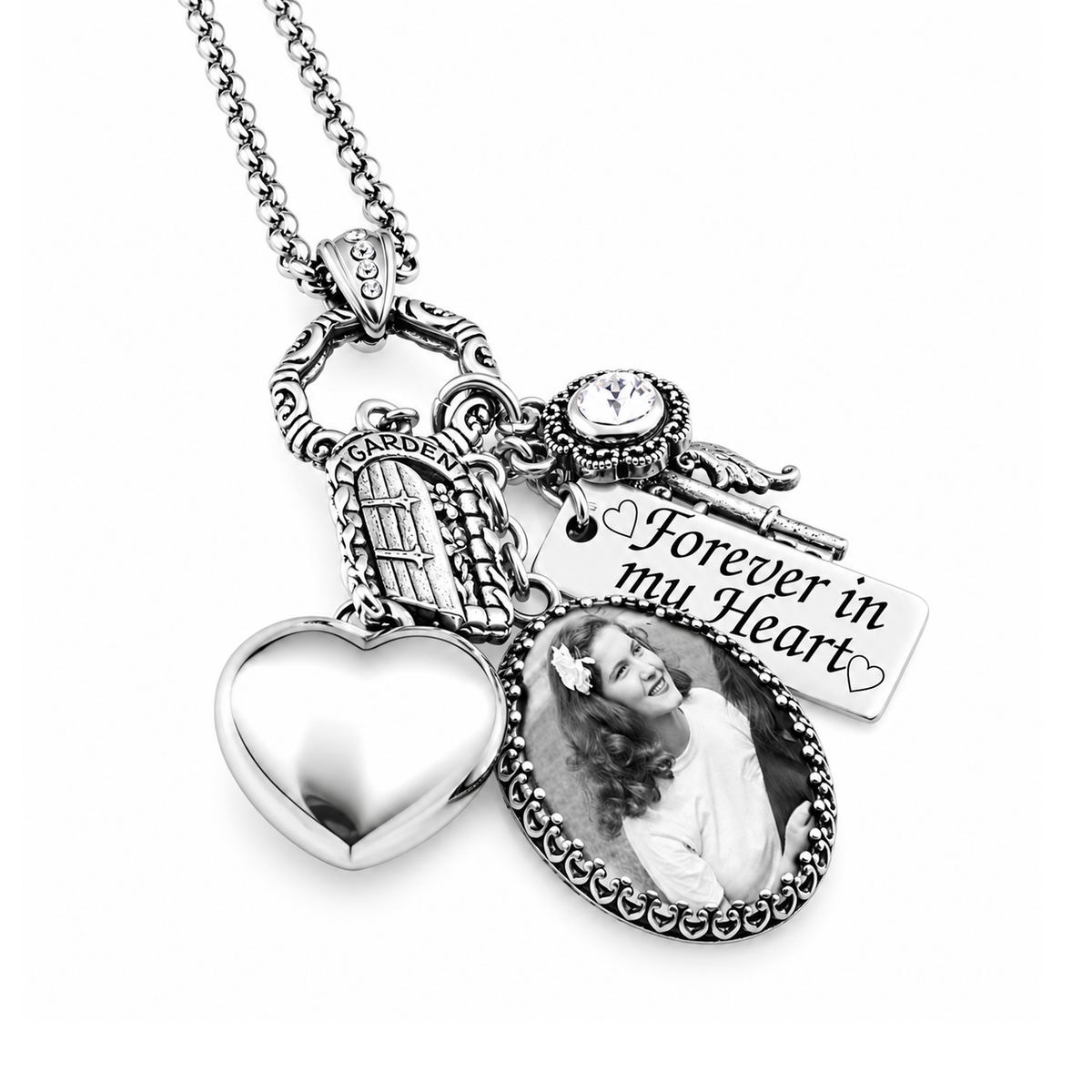 Personalized Cremation Urn Necklace with Photo and Engraving