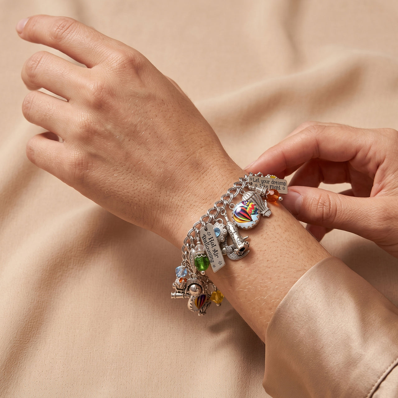 Hot Air Balloon Charm Bracelet