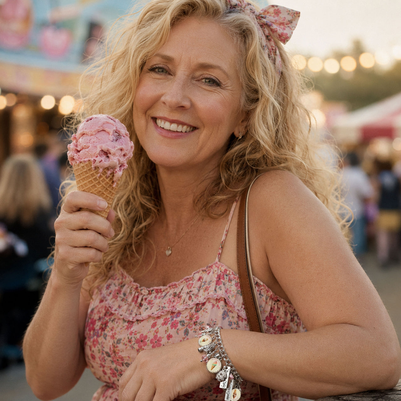 Ice Cream Bracelet – Handcrafted Stainless Steel Charm Bracelet with Vintage Dessert Jewelry