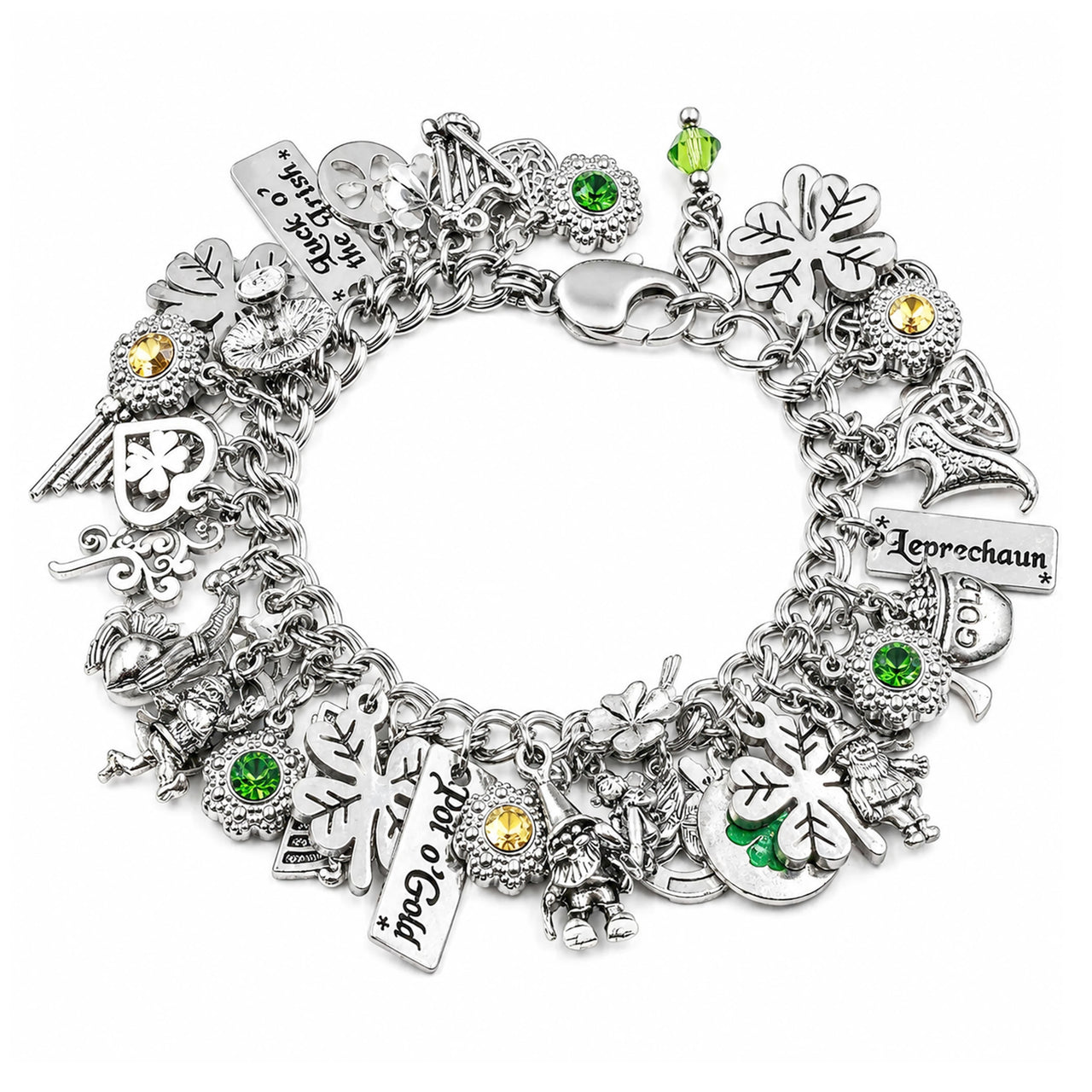 Silver Leprechaun Charm Bracelet