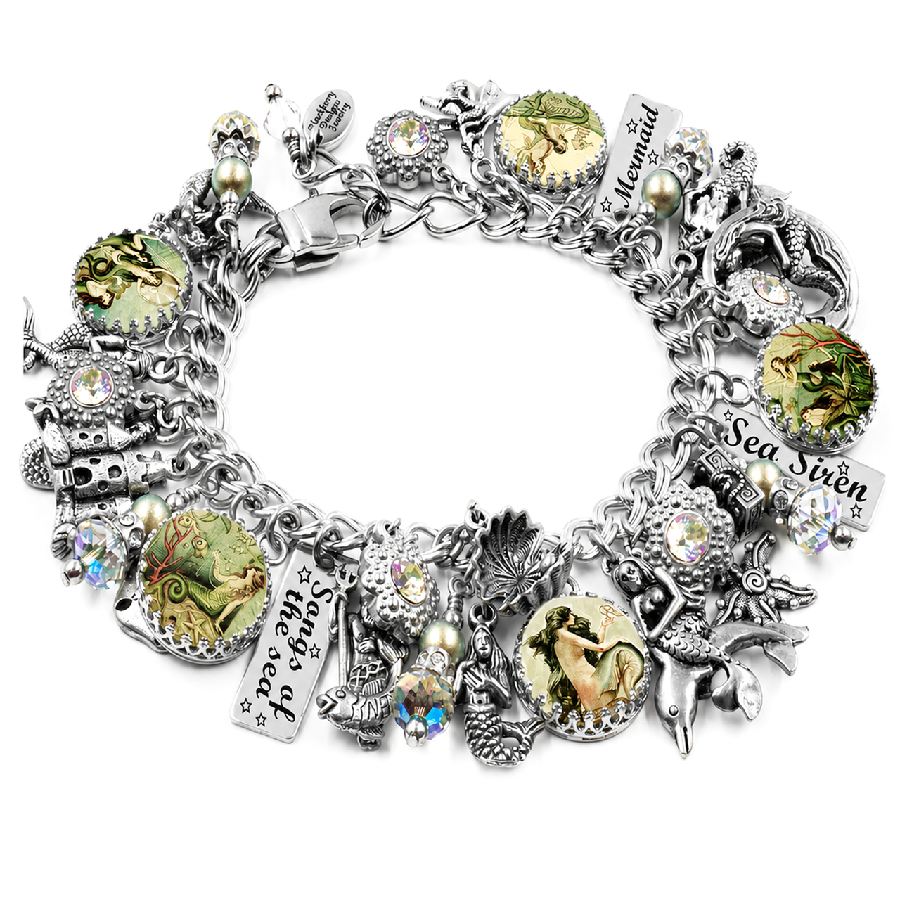Mermaid Charm Bracelet Handcrafted Vintage Sea Siren Gift