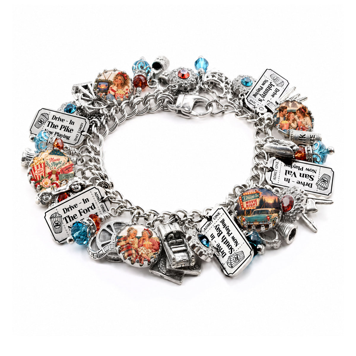 Movie Night Charm Bracelet – Retro 1950s Jewelry