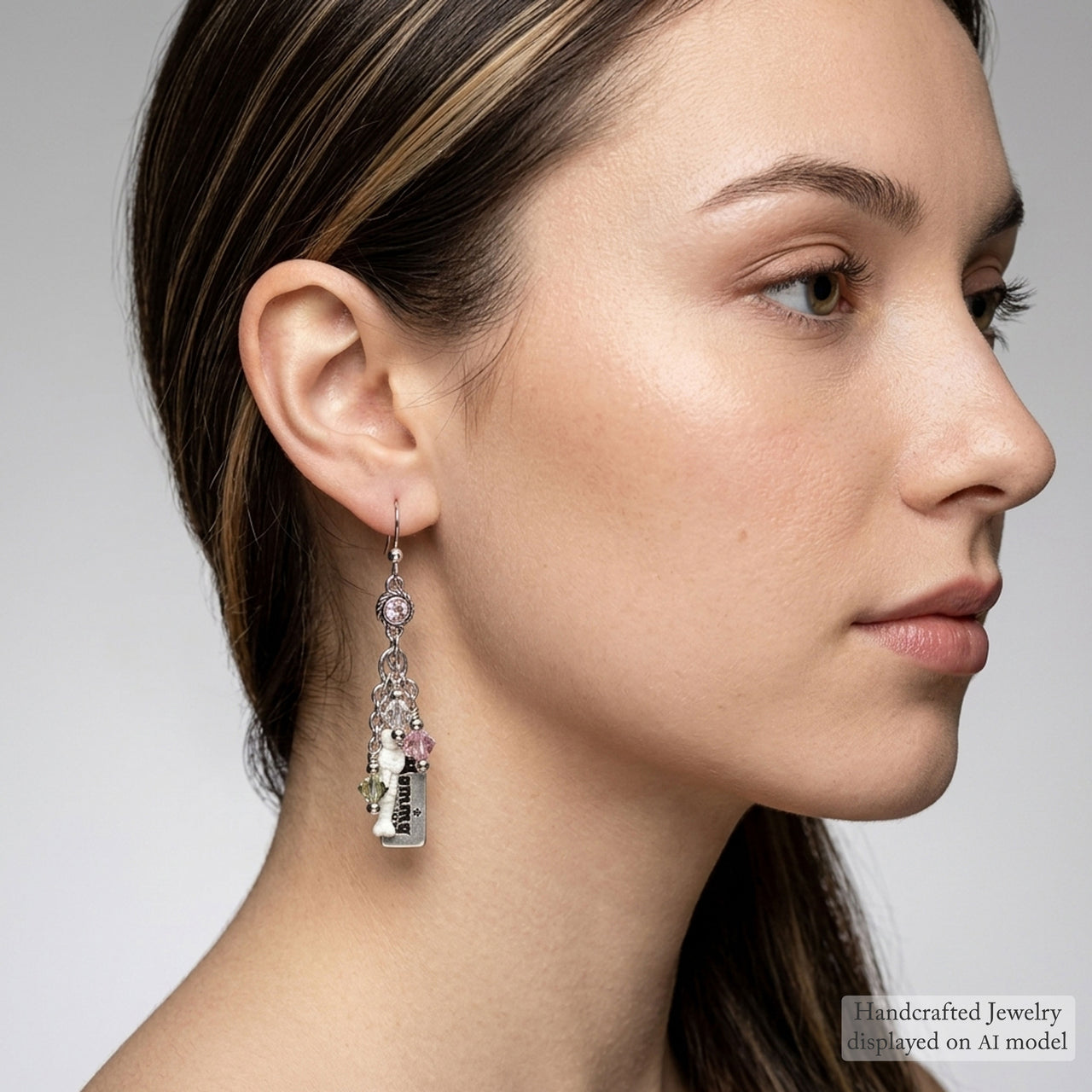 Halloween Mummy Charm Earrings – Crystal Dangle