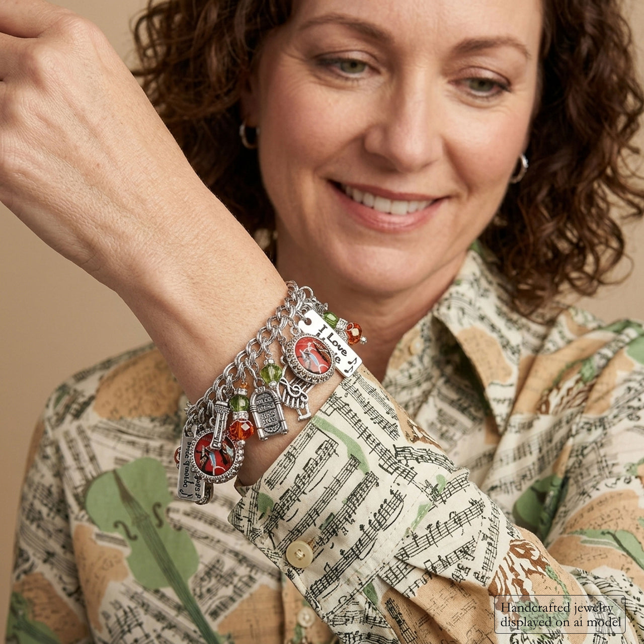 I Love Music Charm Bracelet