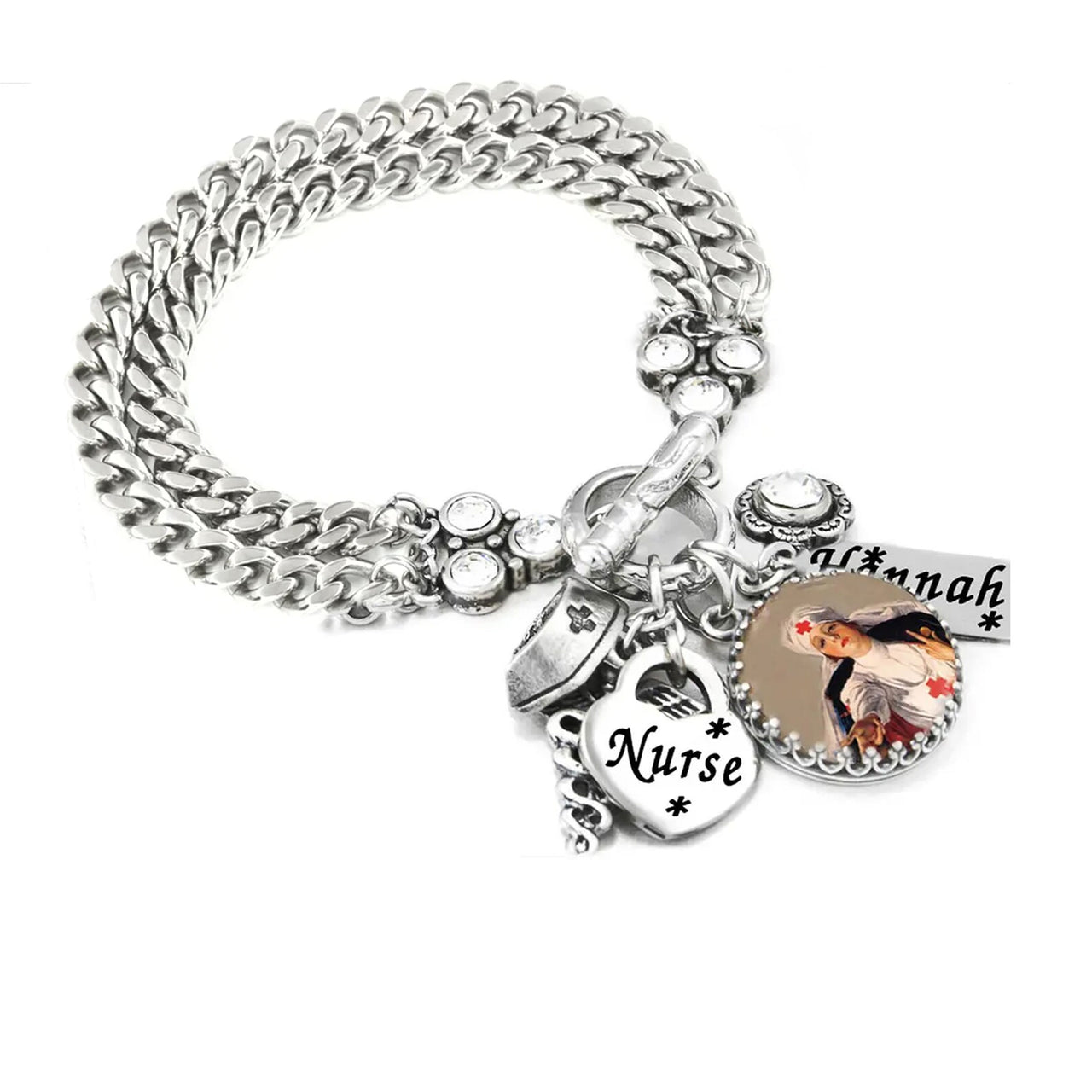 Personalized Nurse Charm Bracelet