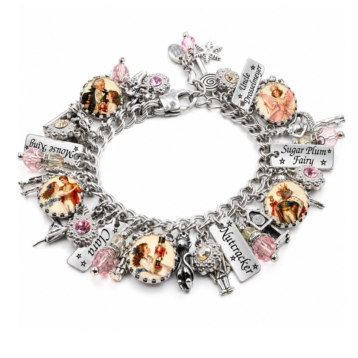 Retro Nutcracker Christmas Bracelet with Clara, and Mouse King