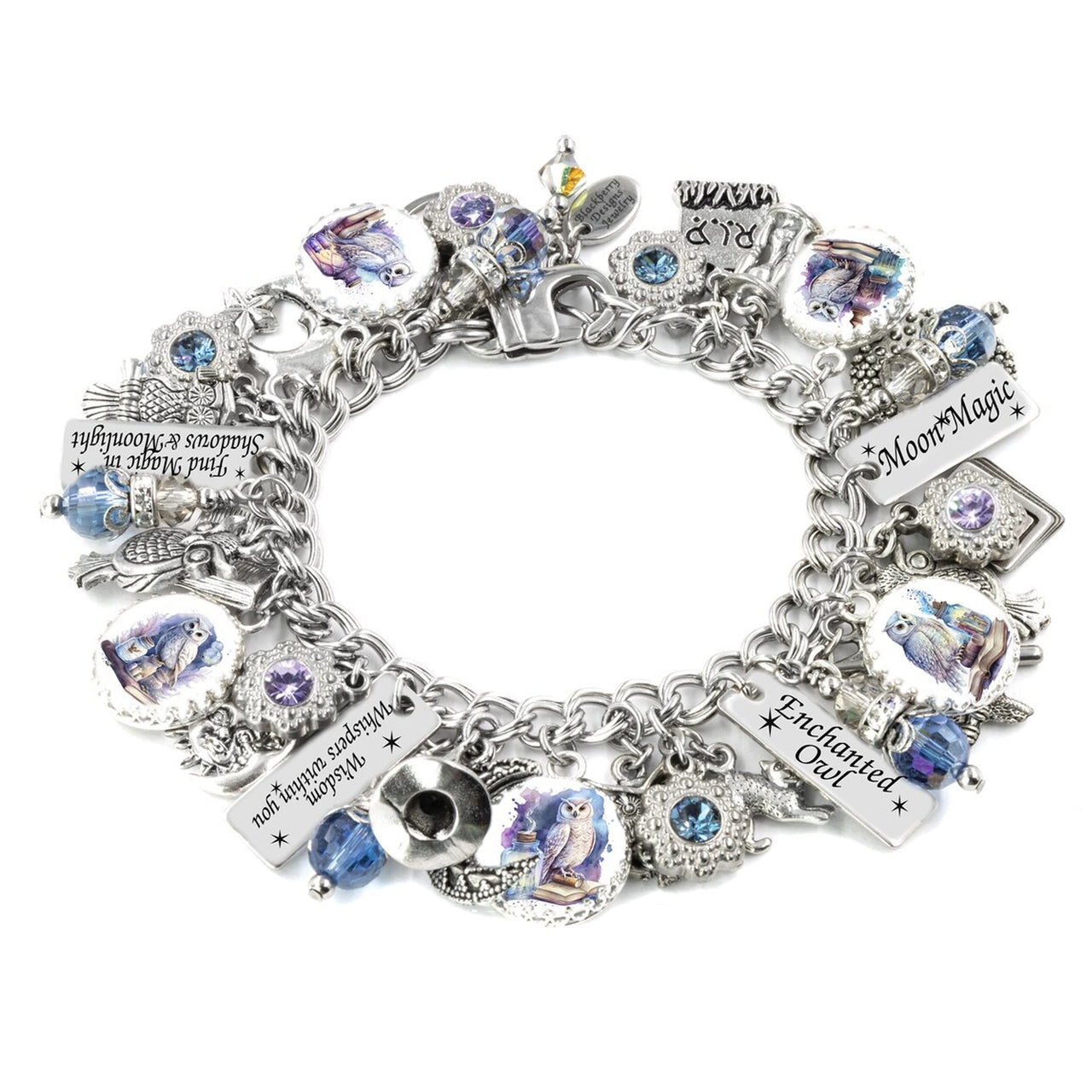 Mystic Owl Charm Bracelet – Magic and Black Cat Jewelry