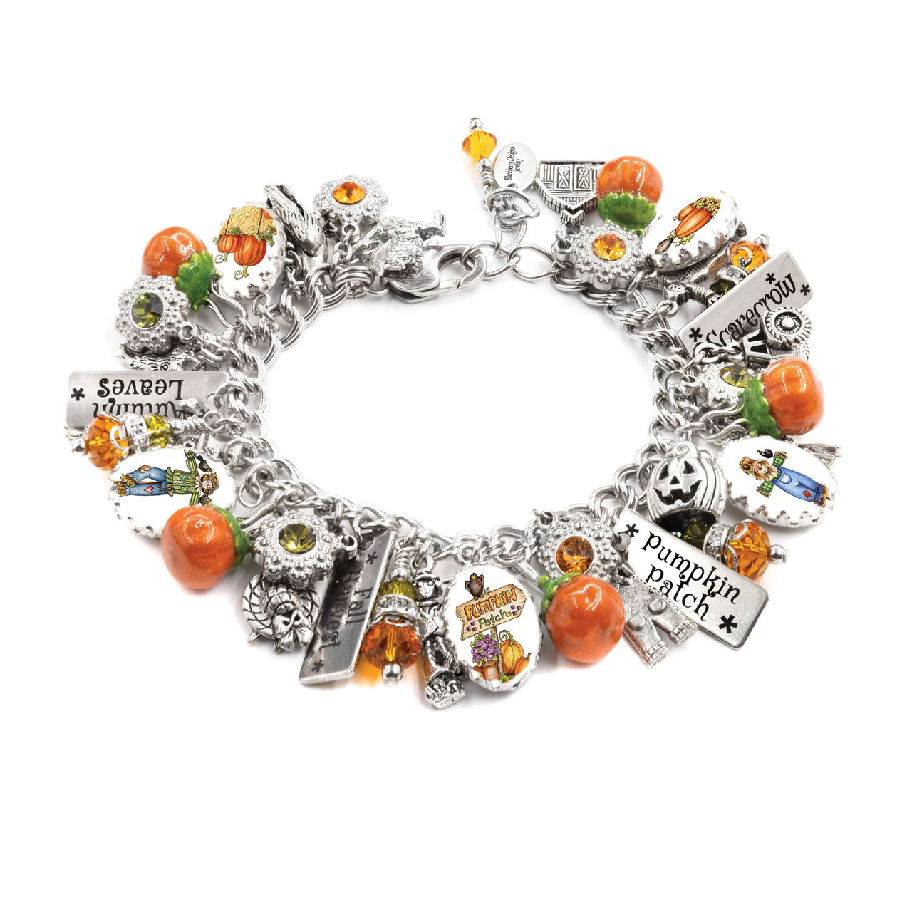 Pumpkin Patch Charm Bracelet, Fall Jewelry