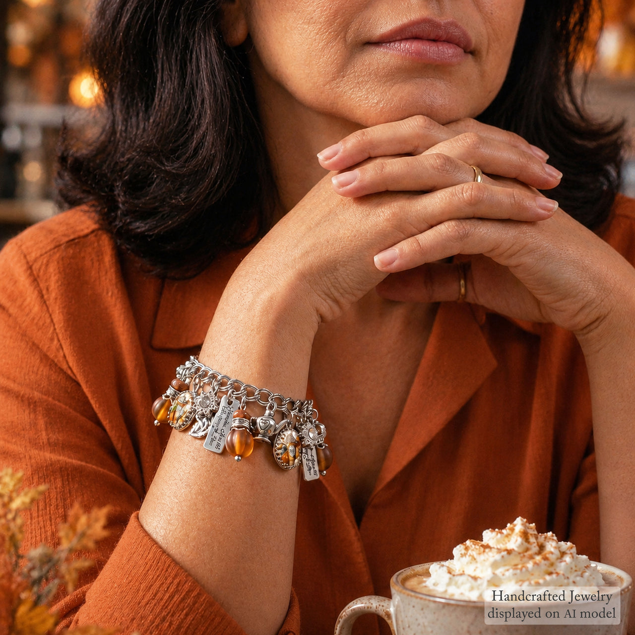 Pumpkin Spice Charm Bracelet – Cozy Fall Jewelry Gift
