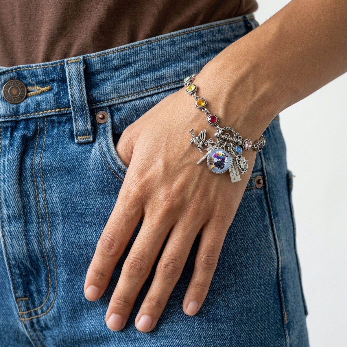 Rainbow Witch Crystal Link Bracelet – Magic Jewelry