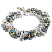 silver charm bracelet with reindeers winter and christmas gift