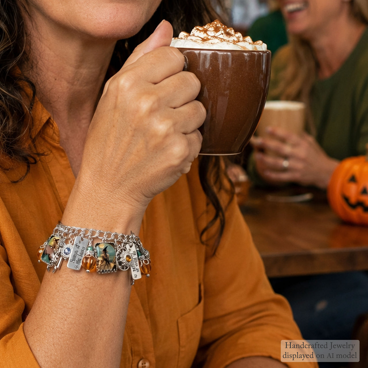 Retro Witch Charm Bracelet – Vintage Halloween Jewelry