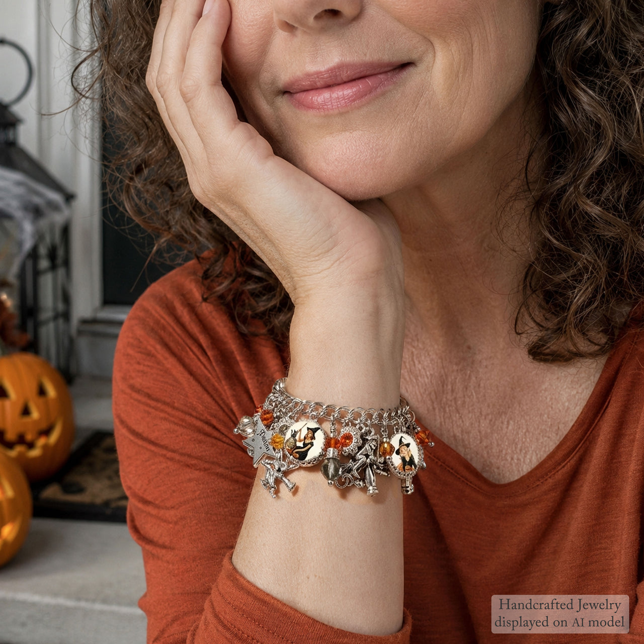 Retro Witch Bracelet – Halloween Charm Bracelet with Stars