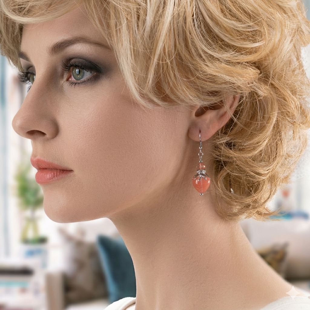 Cherry Quartz Drop Earrings – Gemstone Heart Jewelry