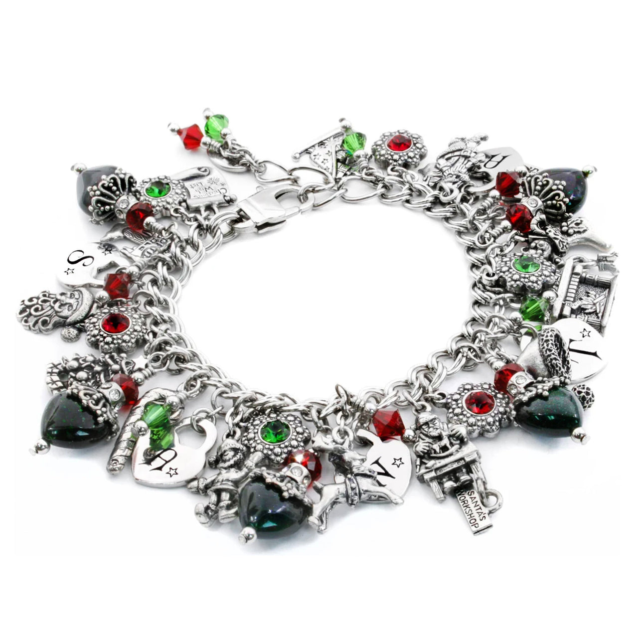 Emerald Santa Charm Bracelet