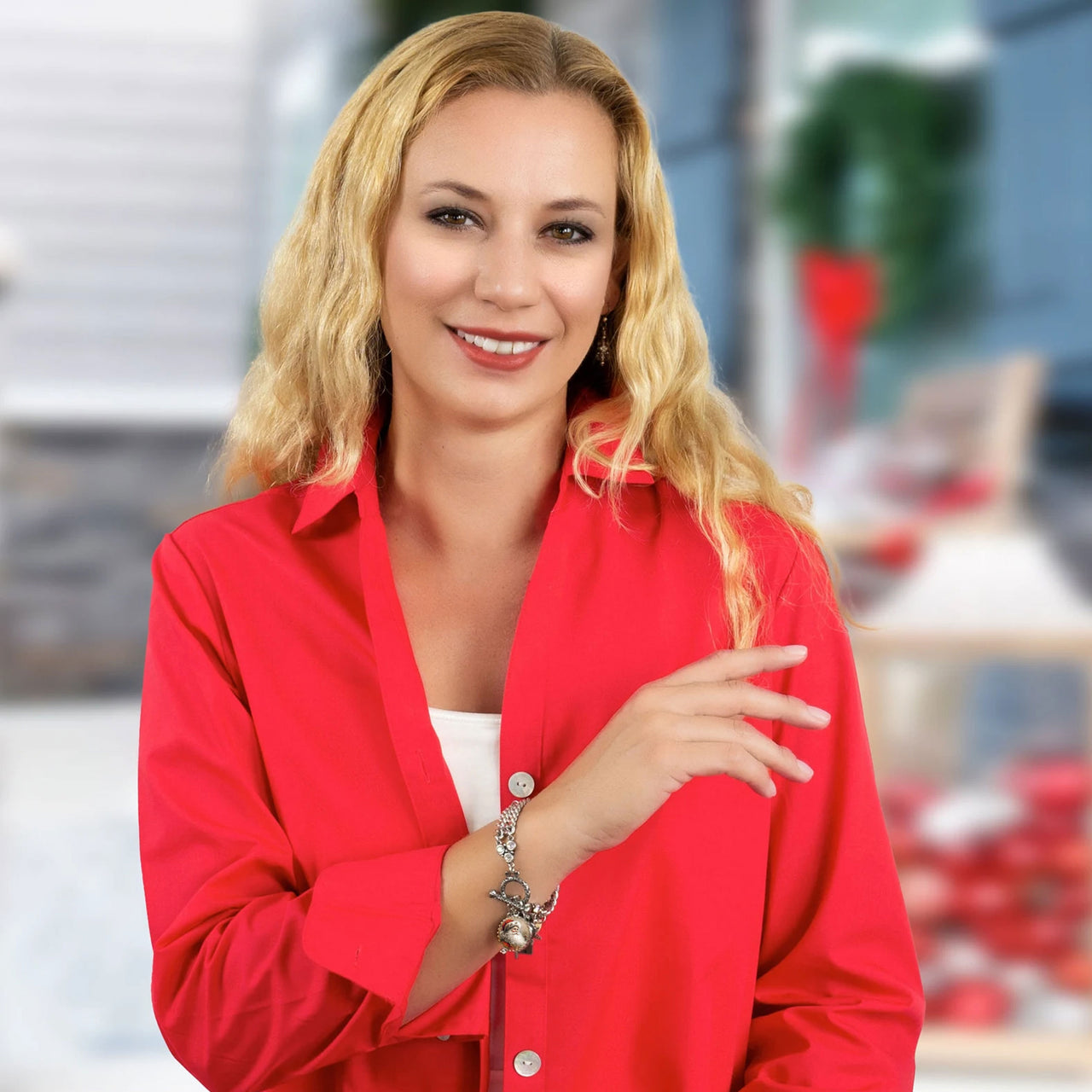 Victorian Santa Christmas Charm Bracelet