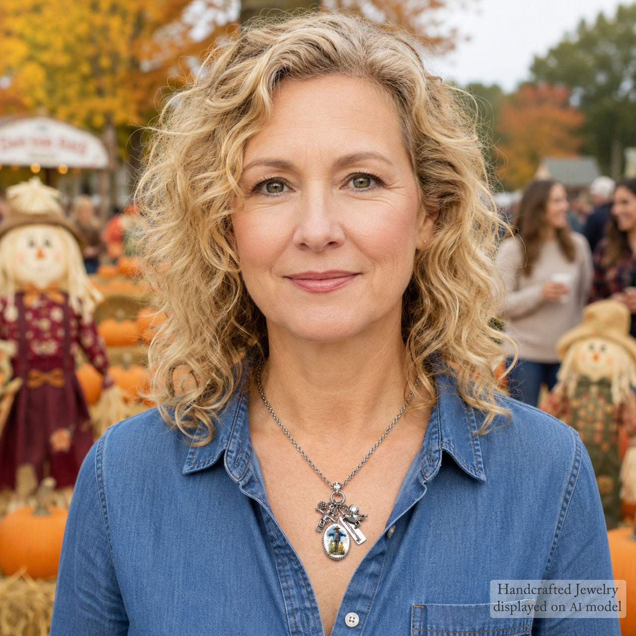Scarecrow Necklace – Handcrafted Autumn Jewelry