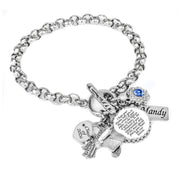 personalized graduation gift charm bracelet with birthstone name and date