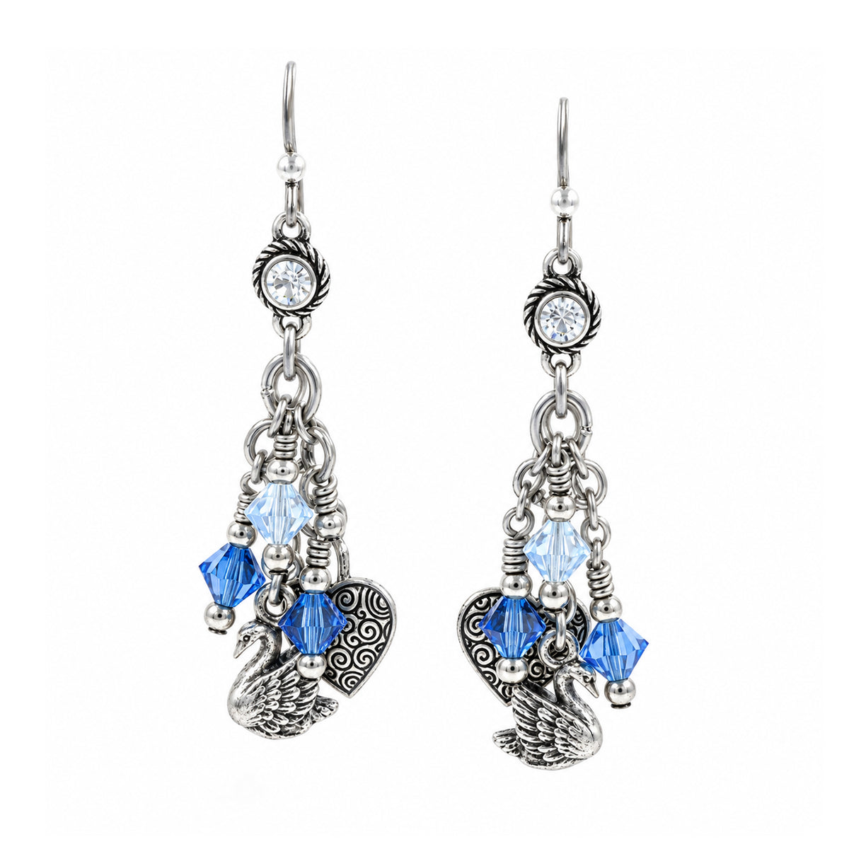 12 Days of Christmas Earrings, 7th Day, Swans a Swimming