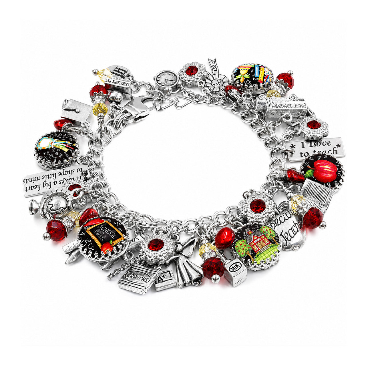 Personalized Teacher Gift, Back to School Charm Bracelet